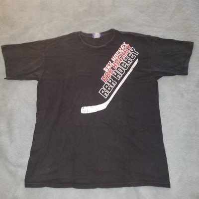 Vintage Y2K Reebok RBK Hockey Stick T-Shirt Men's Large Black