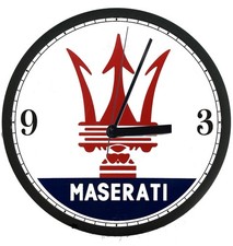 Maserati Wall Clock Mancave Garage Retro