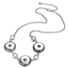 Snap Jewelry Ginger Charm 20 in. Necklace Fits 3 Custom 18MM 20MM Snap Buttons