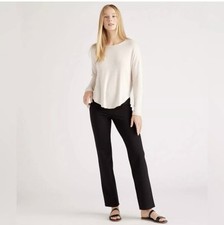 QUINCE Black Ultra-Stretch Ponte Straight Leg Pant Size 10 Womens New Nwt