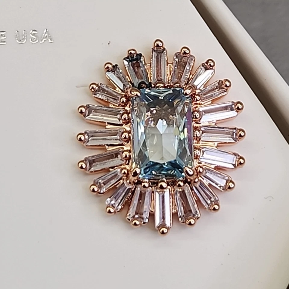 炸弹派对耳环 2025 年 3 月穿孔实验室制作的海蓝宝石 CZ 玫瑰金盘子 — 第 3/4 张图片