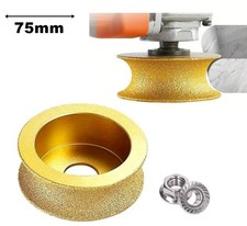 MOLA DIAMANTATA PROFILO CONCAVO PER LEVIGARE SMERIGLIARE MARMO GRANITO FORO 22mm