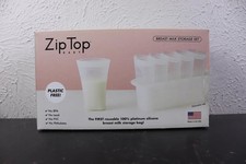 Zip Top Baby Breast Milk Storage Set of 6 With Freezer Tray- Plastic Free