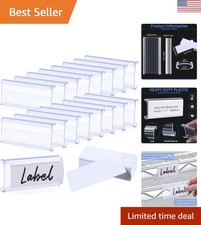 100 Count Plastic Shelf Tags with Paper Inserts - Compatible with Metro Shelves