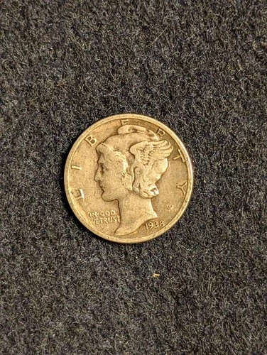 1938 D Mercury Silver Dime VF