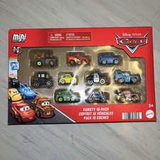 Disney Pixar Cars 10 Pack MINI RACERS Lighting McQueen, Lizzie , Mater, Sally.