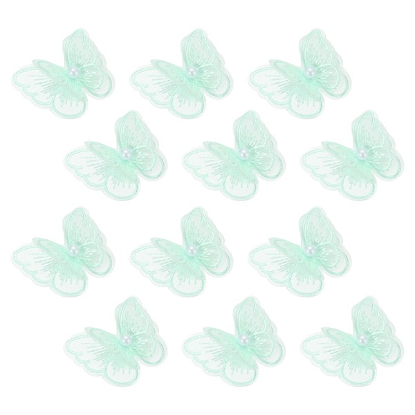 12Stk Schmetterlings-Spitzen-Applikationen 45Mm AufnäHpatches GrüN-image