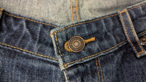 Pantalones de mezclilla LEVIS para mujer rectos 714 W32 L30 azul con cremallera Levi's en muy buena condición/excelente - Imagen 15 de 18