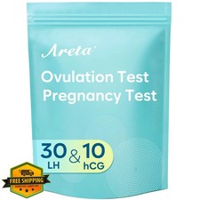 Areta Ovulation Pregnancy Test Strips 30 LH  10 HCG Combo Kit Early Detection