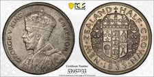 New Zealand, 1933 George V Half Crown. PCGS MS 63. 2,000,000 Mintage.