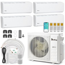 38000 BTU Qual Zone Ductless Mini Split Heat Pump Air Conditioner 9K+ 9K+12K+18K