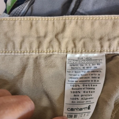 Men’s Carhartt RN 14806 Relaxed Fit 50x30 Cargo Pants Workwear Khaki Tan - Picture 4 of 4