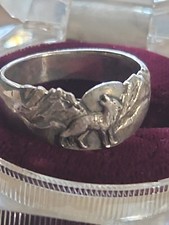 Heulender Wolf Sterling Silber Ring Größe 1...