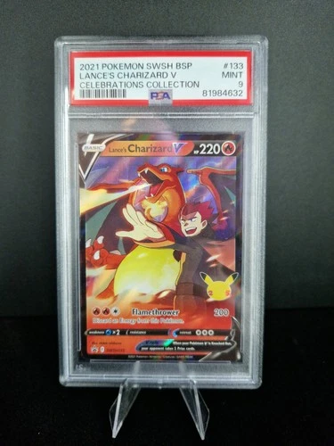 Pokemon TCG Lance's Charizard v SWSH133 Celebrations Black Star Promo PSA 9