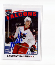 LAURENT DAUPHIN autographed SIGNED '15/16 SPRINGFIELD FALCONS team card