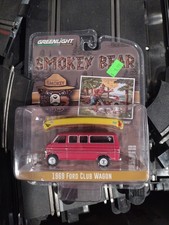 Greenlight 1968 Ford Club Wagon Van with Canoe Smokey The Bear Camping Red MIP