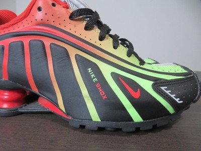 Nike Shox R4 Neymar Shoes Mens Size 5 Black Volt Red Running Retro