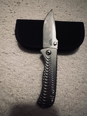 Les George Talos Frame Lock - Morph Milled Titanium Scales