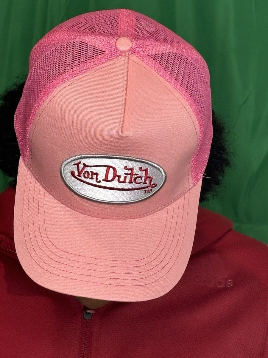 Von Dutch Men's & Women's Adjustable Cap, Used Trucker Cap, Beige/Orange/Khaki, One Size