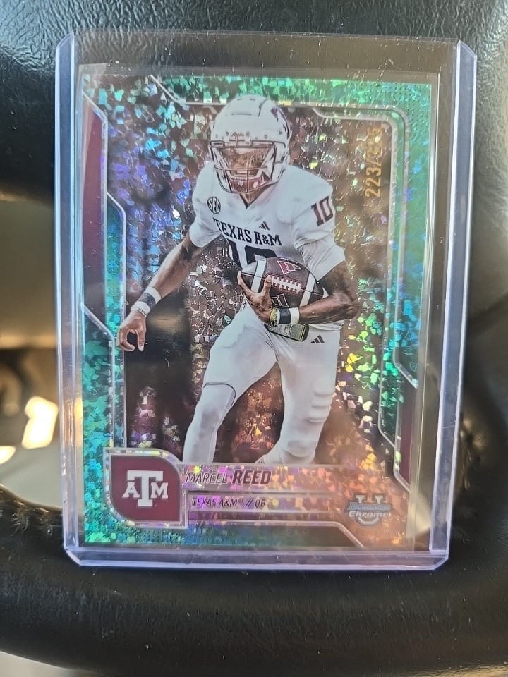 2025 Bowman U Chrome Marcel Reed Aqua Mini-Diamond /325 Texas A&M #133