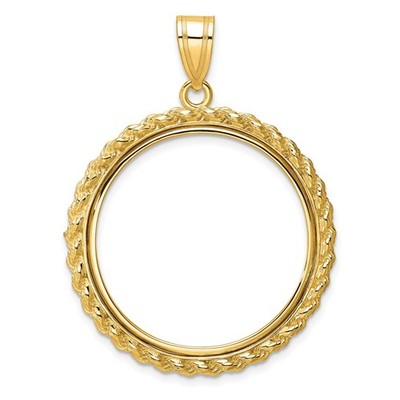 $10 Indian Head Eagle Coin Bezel 27mm Rope Prong 10k Yellow Gold