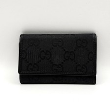 GUCCI GG Canvas 6 Key Case Black Logo Unisex From JP