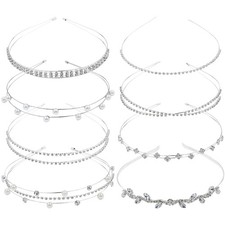Lawie 8 Pack Sparkly Rhinestone Pearl Silver Metal 8 of Colors