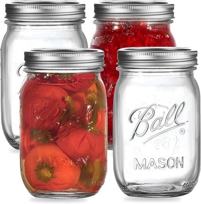 LATERN 12er Pack 16oz Regular Mouth Einmachgläser 490ml Glas Einmachgläser mit