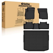 Fits 2011-2024 Mitsubishi Outlander Sport TPE Floor Mats / Trunk Cargo Black 3D