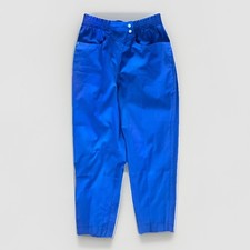 VTG Gitano 1980 s Blue High Waisted Pants 14 Long Epic Front Snap Flap