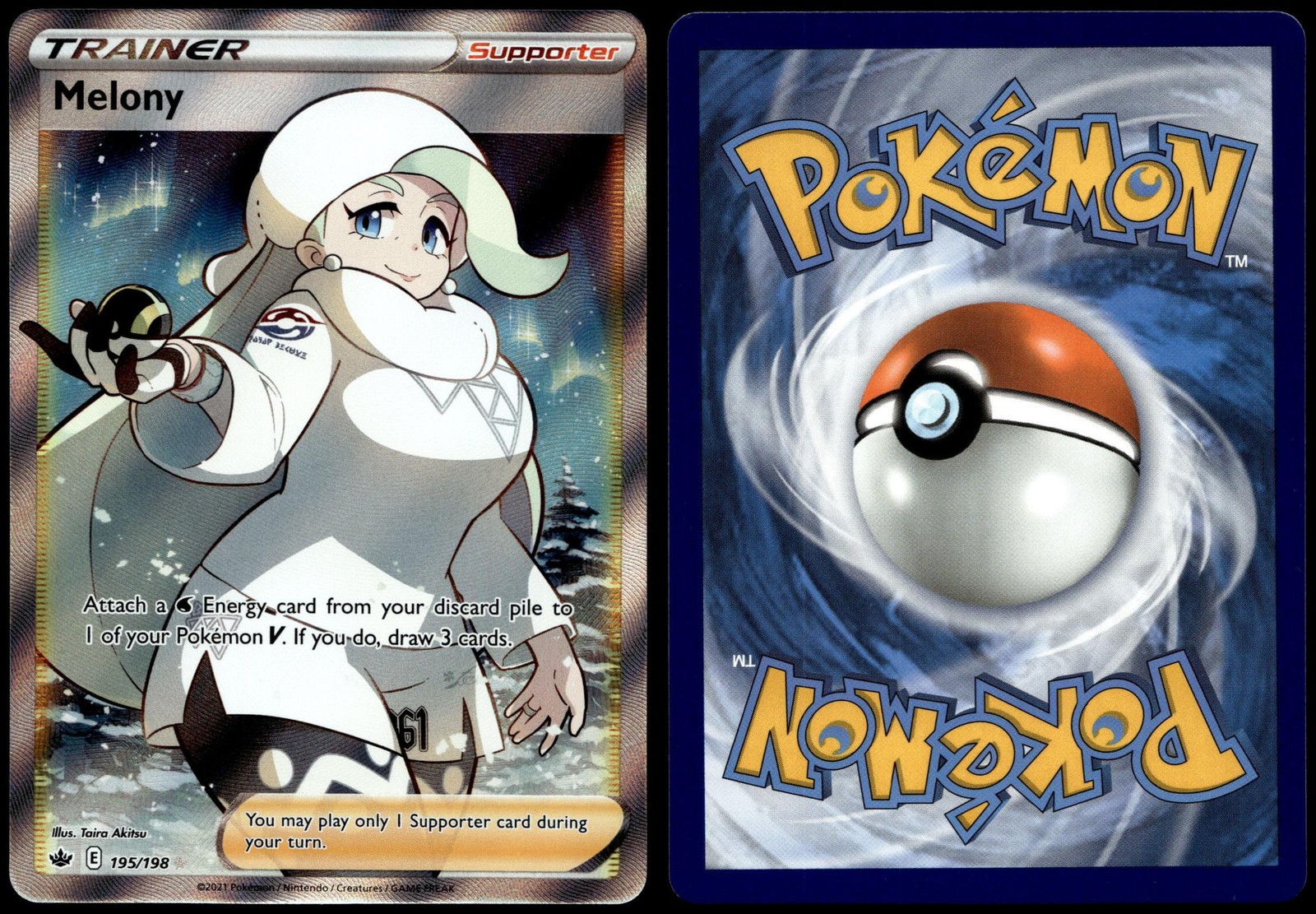 Melony 195/198 Ultra Rare Chilling Reign Pokemon Near Mint
