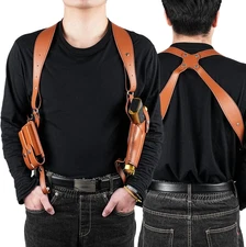 Leather Shoulder Holster Fit Glock 1911, Shoulder Holster for Concealed Carry wi
