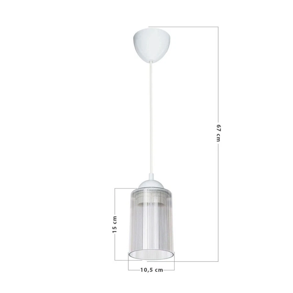 Lampada da soffitto Optical ASZ1025 con paralume in plastica trasparente - Immagine 4 di 4