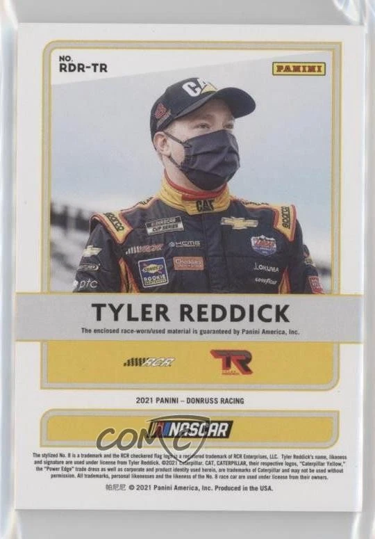2021 Panini Donruss NASCAR Race Day Relics Tyler Reddick #RDR-TR - Image 2 of 2