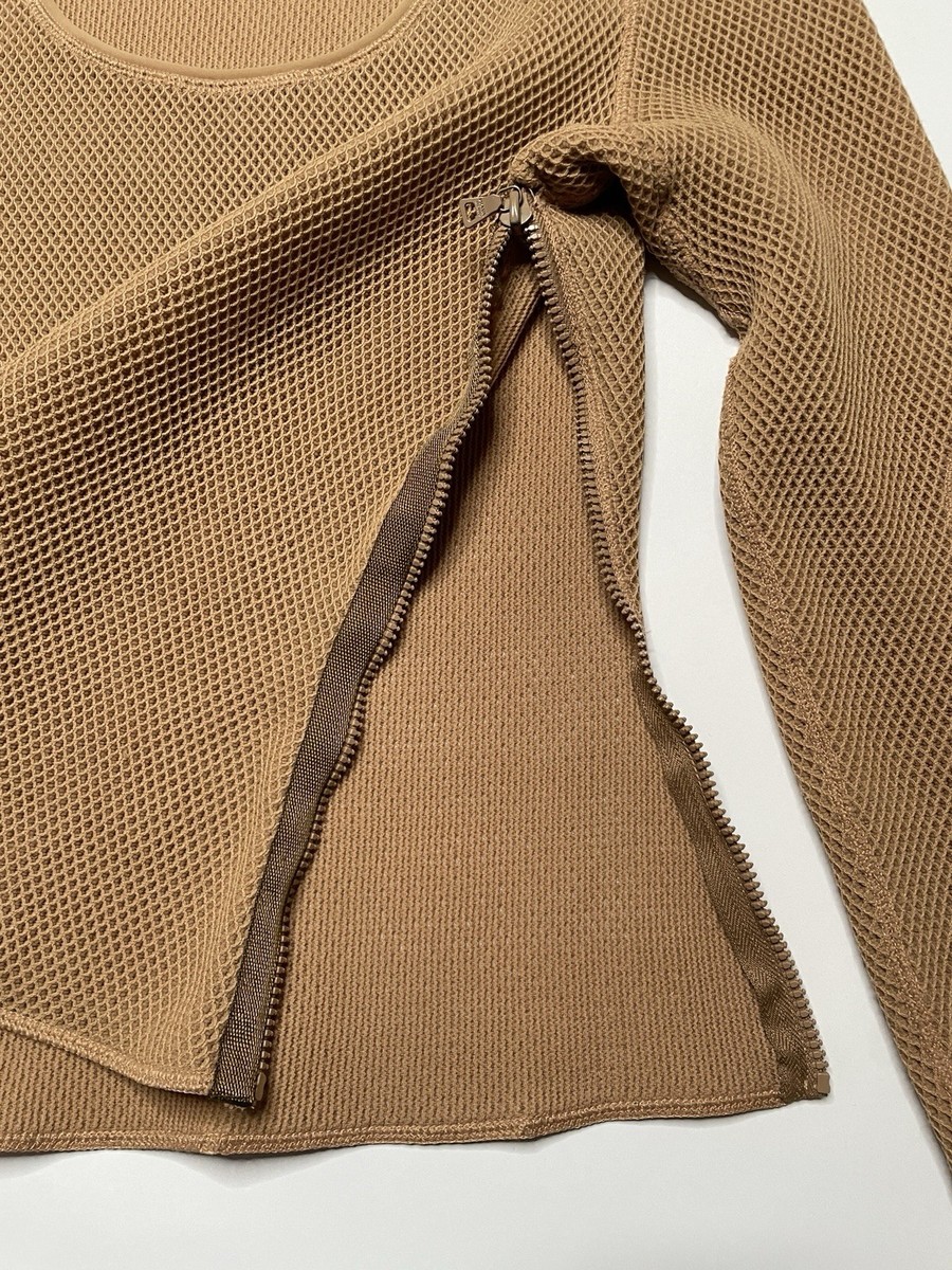 Vintage Archive Prada Fall 1999 Tan Camel Mesh Long Sleeve