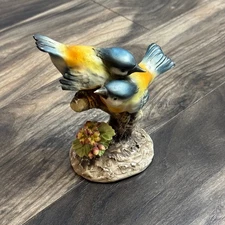 Capodimonte Italy Porcelain Birds Figureine By C. Brainer - Signed - Vintage