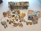 Vintage Costume Jewelry , Brooches And Watches, Earrings, Bangles