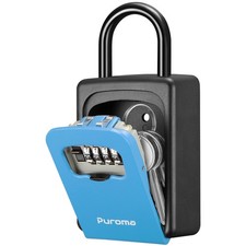 Puroma Lock Box, Large Key Box Resettable Large Capacity, Blue