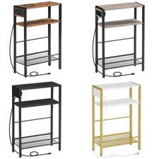 HOOBRO Side Table with Charging Station End Table Nightstand Sofa Beside Table