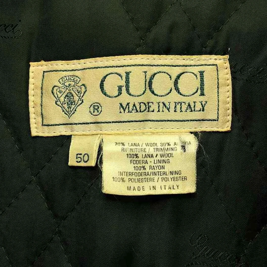 Gucci Giacca Vintage Lana Gomito Patch Zip 50 Navy Uomo Usata KLDR 0