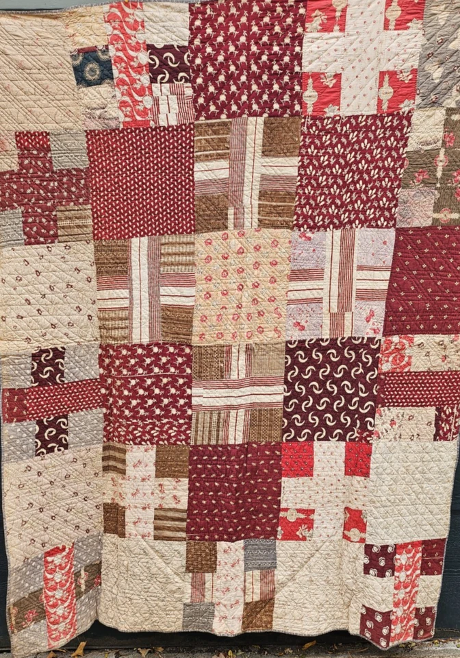 Charming Handmade Quilt Dated 1892, Great With Antiques and Primitives - Image 2 of 4