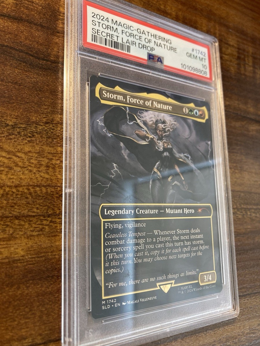 MTG✨STORM, FORCE OF NATURE Brdless✨SLD X MARVEL Storm PSA 10
