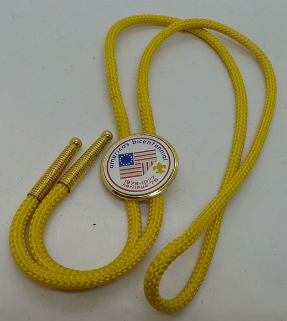 Vintage Boy Scout BSA Neckerchief Slide Bolo Tie America's Bicentennial