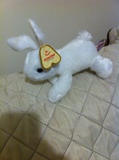 PLUSH AURORA WHITE BUNNY SPARKLE W/ ALL TAGS APP.8"