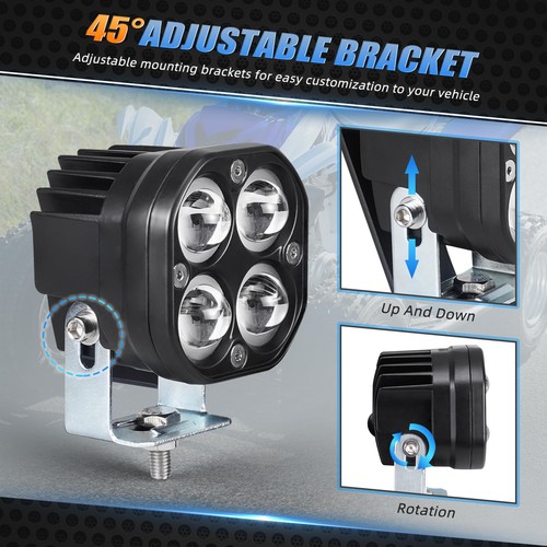 For Yamaha Raptor 700 700R LED Headlight Work Lights 25W 2000LM IP67 2013-2023 - Picture 10 of 18