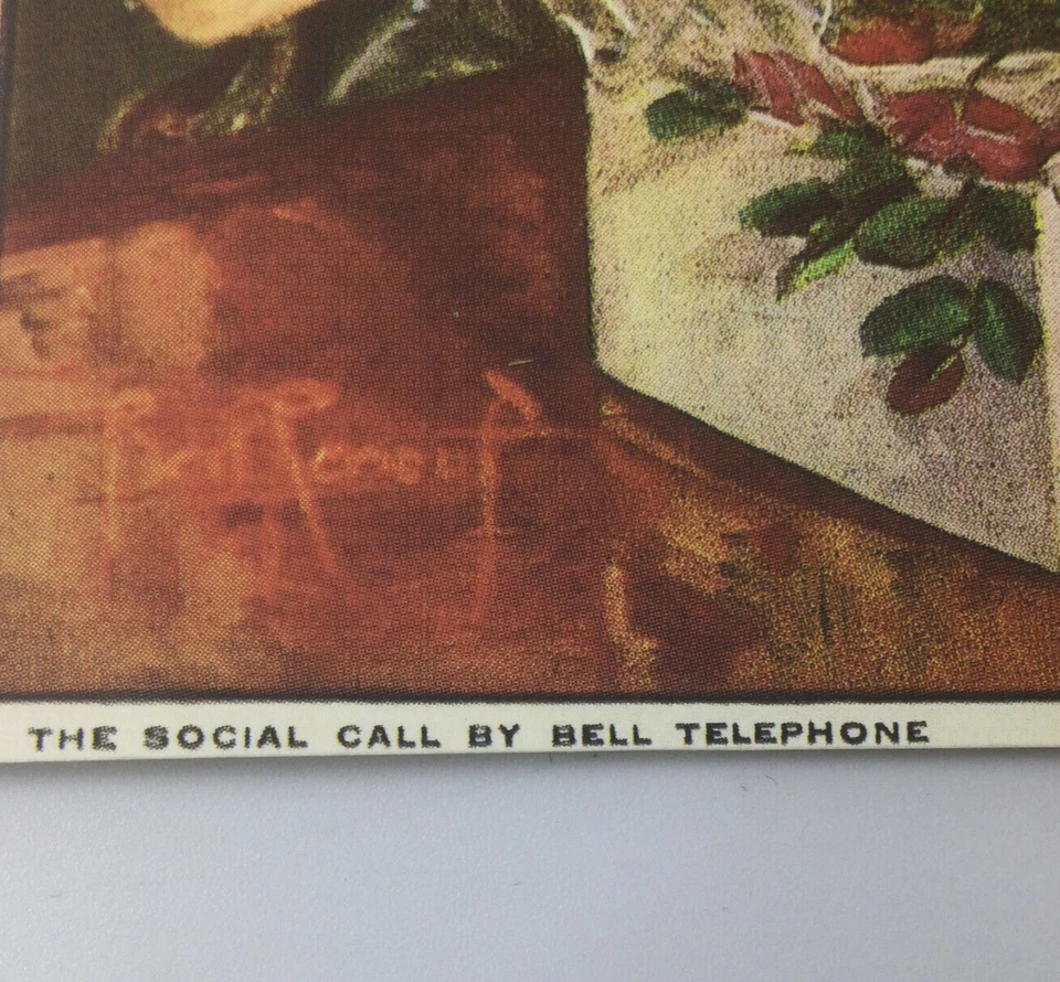 Vintage Bell Telephone Advertising Repro 1915 Trading Card Women  Phone - Image 3 of 4