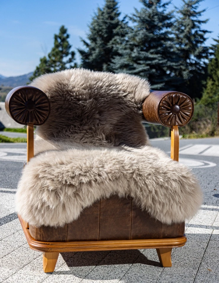 Peau de Mouton Veritable, Naturelle Tapis Peau Mouton, Tapis Fourrure Chambre - Photo 3/4