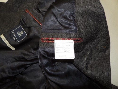 J. Crew Legacy sportcoat men's Gray Herringbone slim fit jacket coat size 38 R - Picture 8 of 10