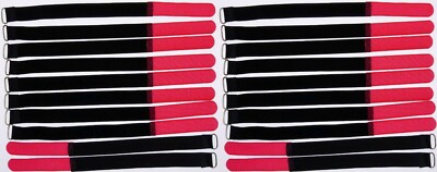 20 Cable Ties Hook and Loop Tape Hook and Loop 30cm x 20mm Red Hook and Loop Tapes Cable Hook and Loop Metal Eyelet