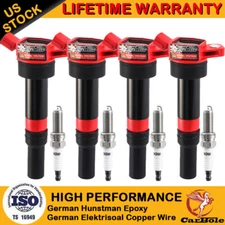 Set of 4 Ignition Coil Pack and Spark Plug For Hyundai Kia Elantra Tucson Forte